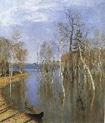 Levitan, Isaak Fruhling, flood oil painting artist